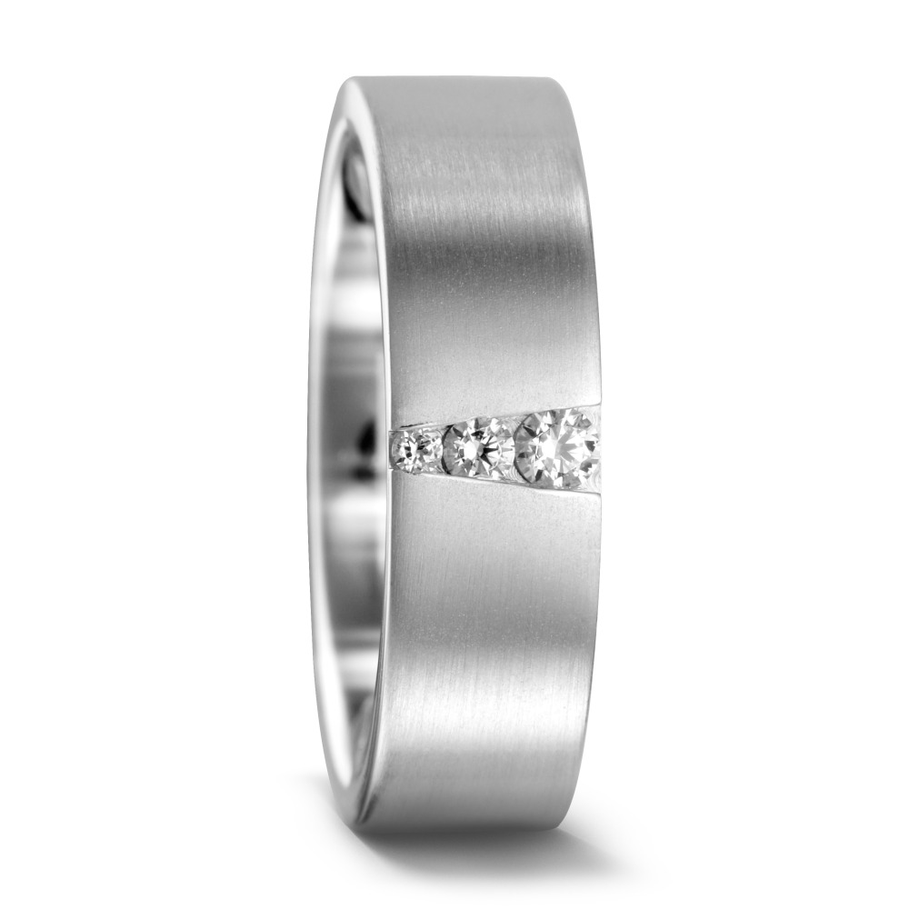 Bague Palladium 950 Diamant 0.09 ct, 3 Pierres, w-si-547365