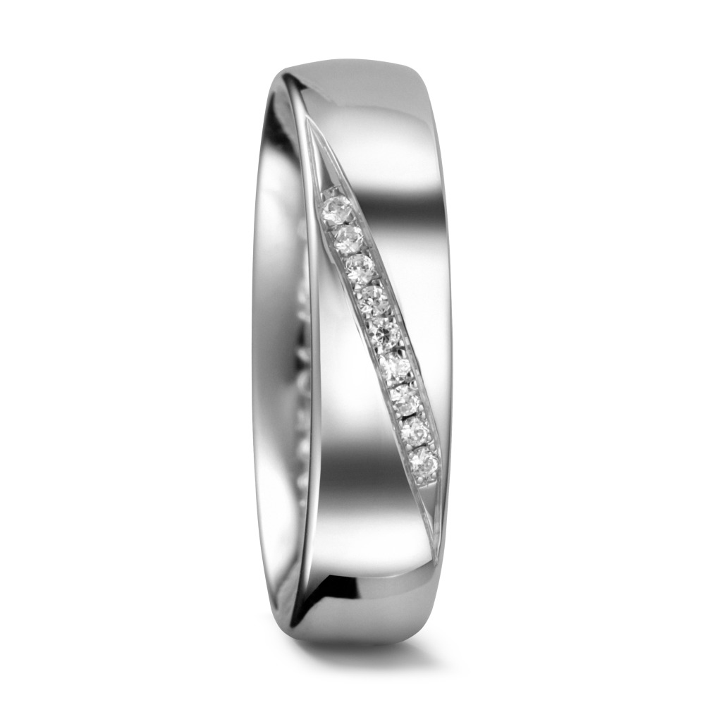 Bague Palladium 950 Diamant 0.045 ct, 9 Pierres, w-si-547371