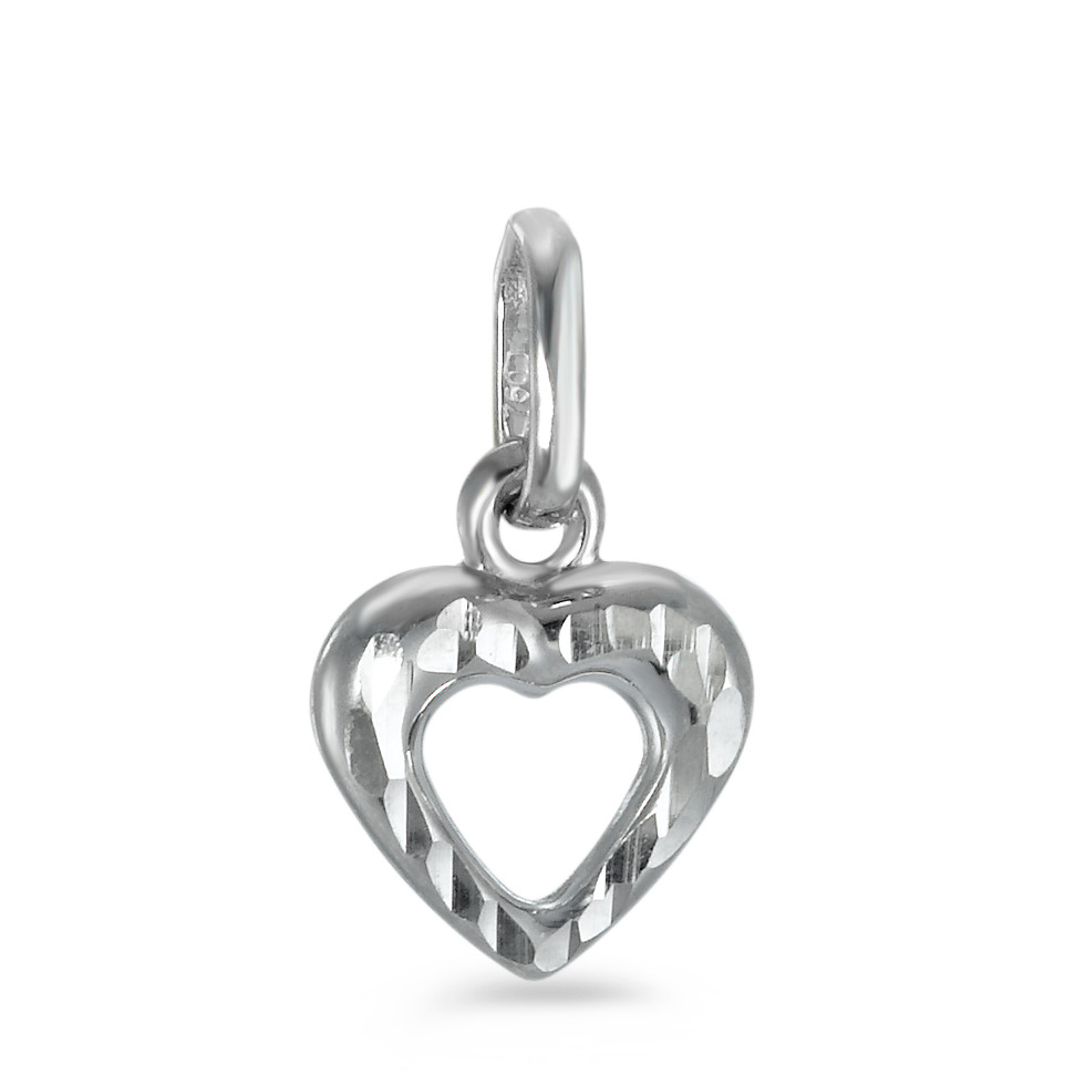 Pendentif Or blanc 9K Coeur-547447