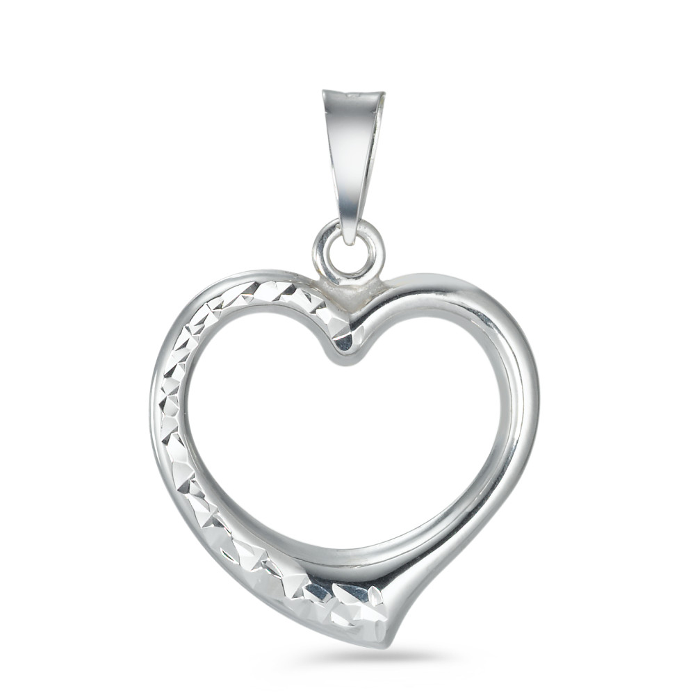 Pendentif Or blanc 18K Coeur Ø16 mm-547488