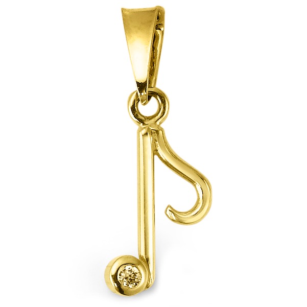 Pendentif Or jaune 9K Zircone-547614