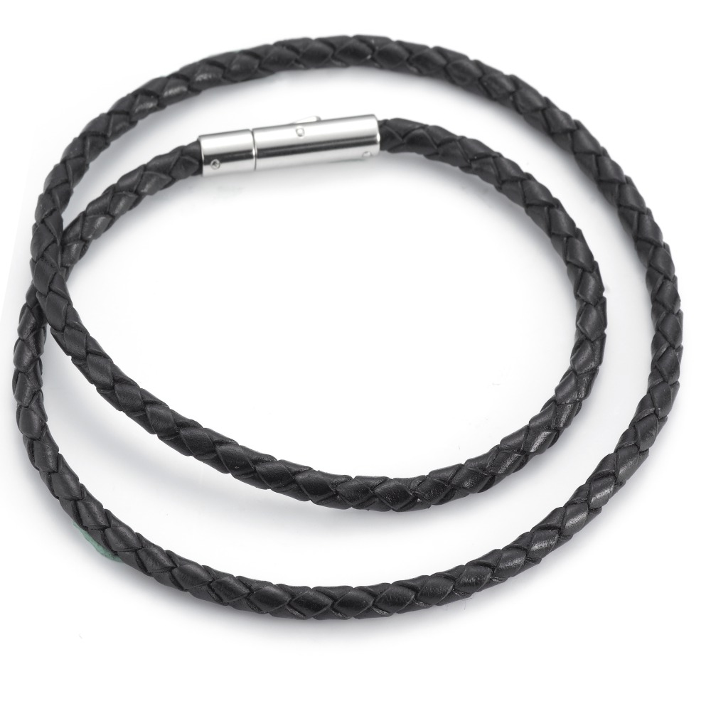 Collier Cuir, Acier inoxydable 45 cm Ø4 mm-547654