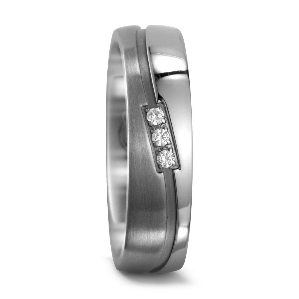 Bague Titane Zircone 3 Pierres-547757