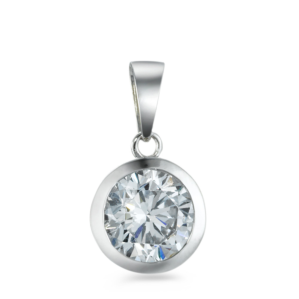 Pendentif Or blanc 18K Zircone-549874