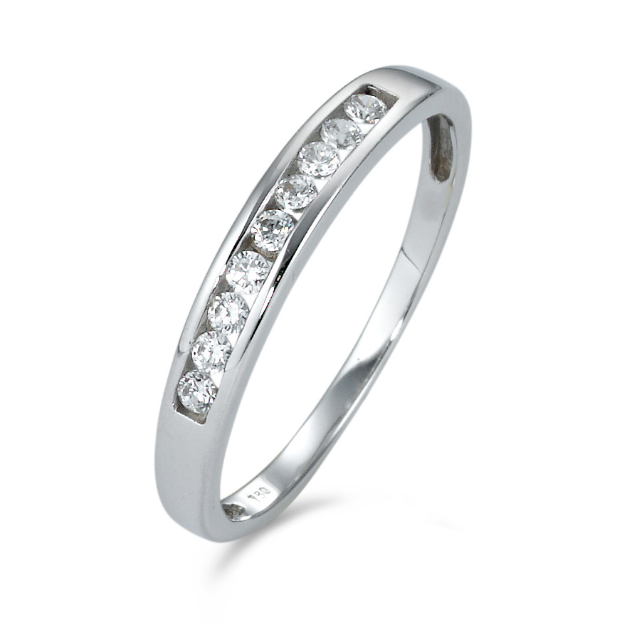 Bague Or blanc 18K Zircone 9 Pierres-549956