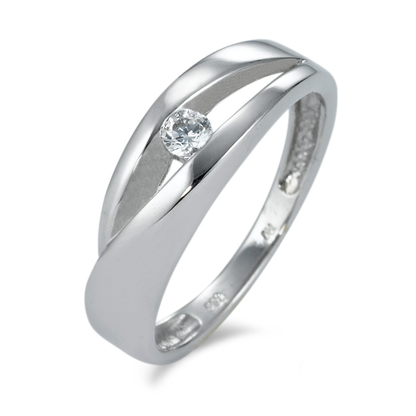 Bague Or blanc 18K Zircone-549959