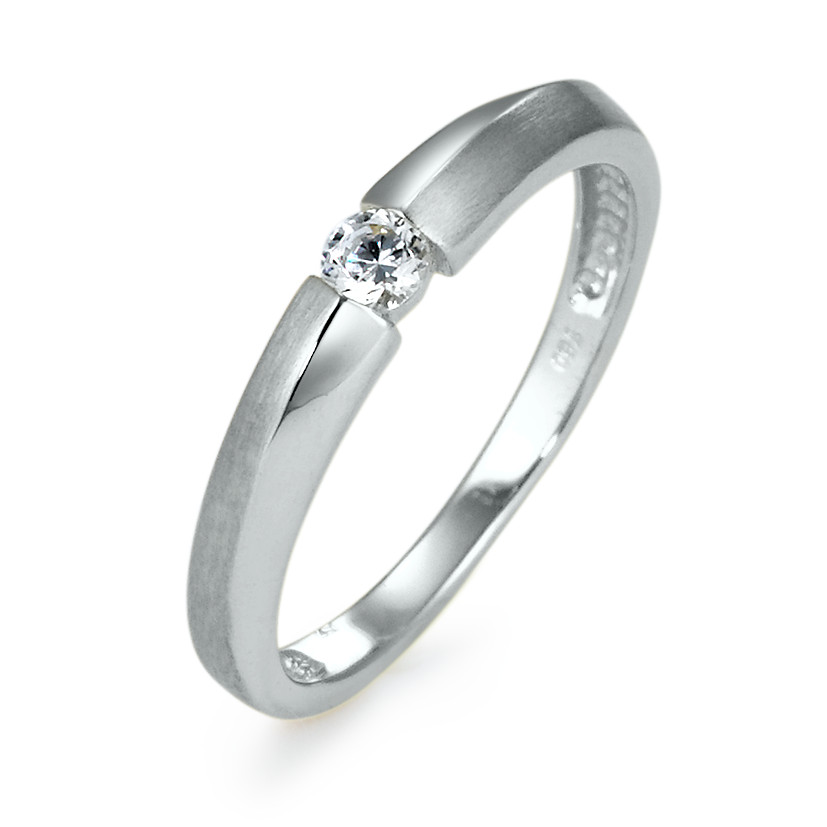 Bague Or blanc 18K Zircone-549984