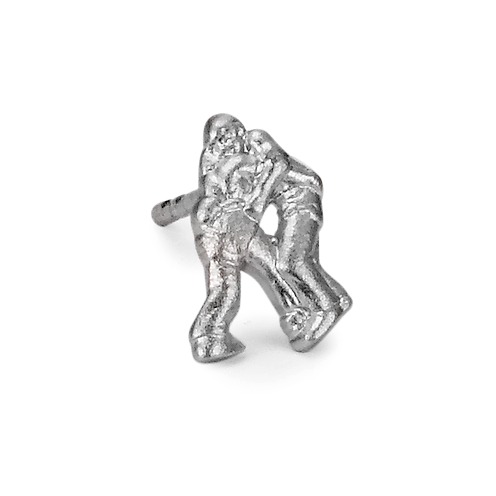Clous d'oreille à l'unité Argent Rhodié Lutte Suisse-550403