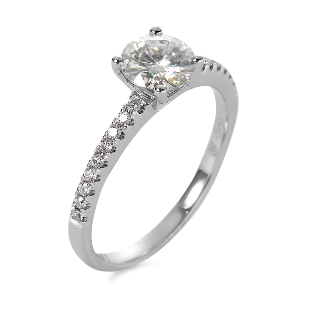Bague Or blanc 18K Moissanite 19 Pierres-551813