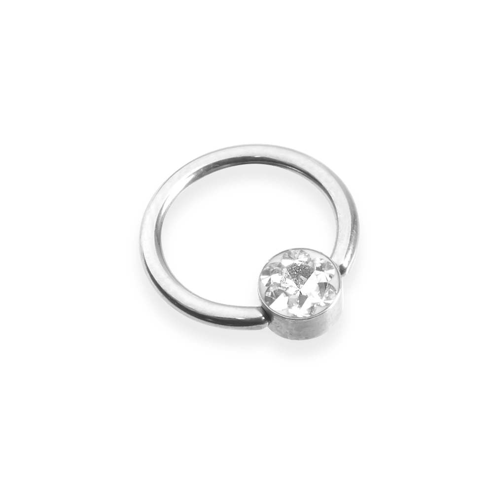 Piercing Acier inoxydable Cristal blanc Ø10 mm-554443