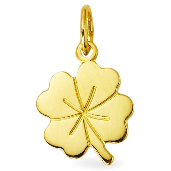 Pendentif Or jaune 9K Feuille de Trèfle-555759