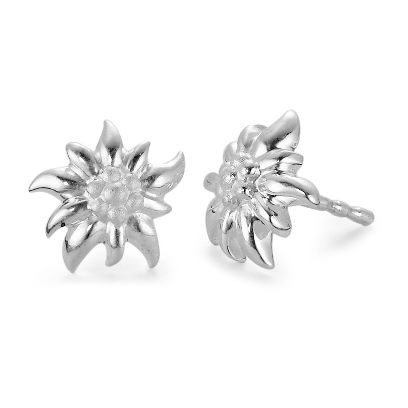 Clous d'oreilles Argent Edelweiss Ø9 mm-555921
