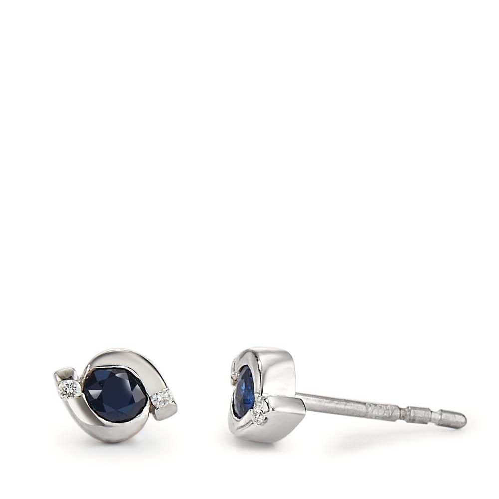 Clous d'oreilles Or blanc 18K Diamant noir, 0.02 ct, 6 Pierres, w-si-555979