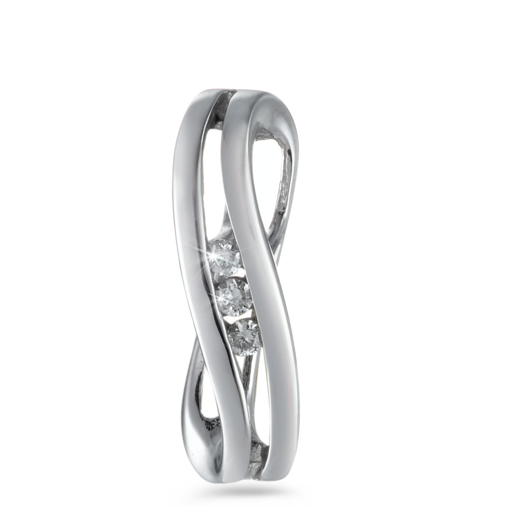 Pendentif Or blanc 18K Diamant blanc, 0.06 ct, 3 Pierres, w-si-555980