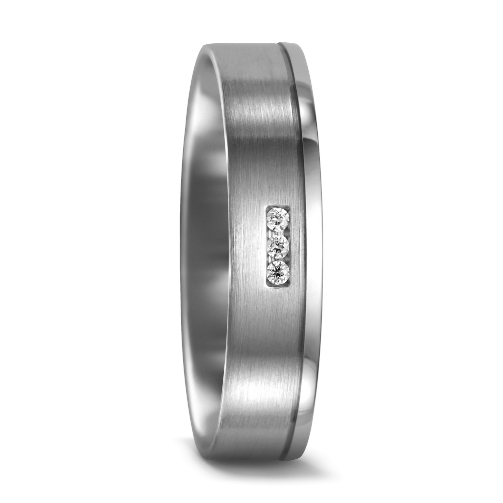 Bague Palladium 950 Diamant 0.015 ct, 3 Pierres, tw-vsi-556889