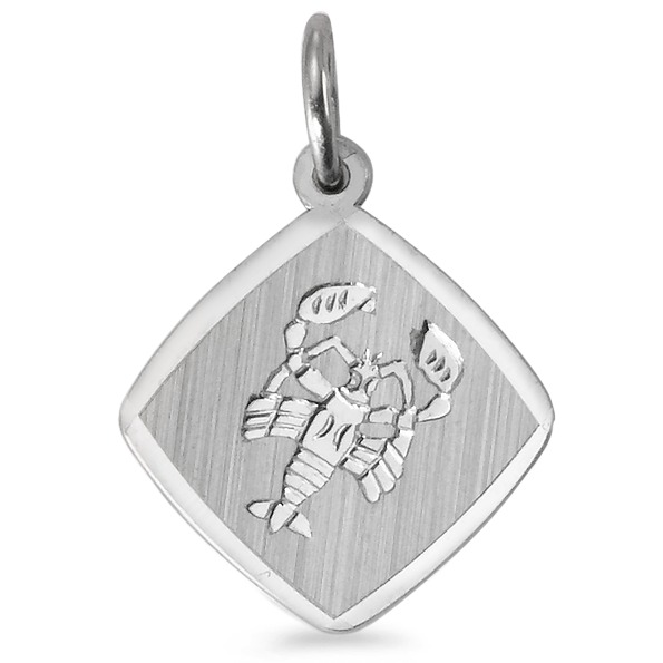 Pendentif Argent Rhodié Signe Astrologique Cancer-557057