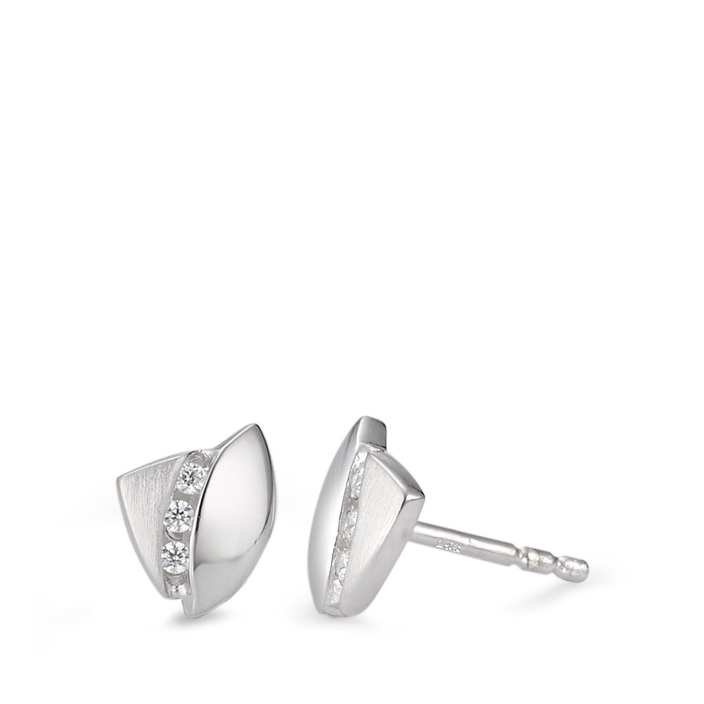 Clous d'oreilles Argent Zircone 6 Pierres Rhodié-557126