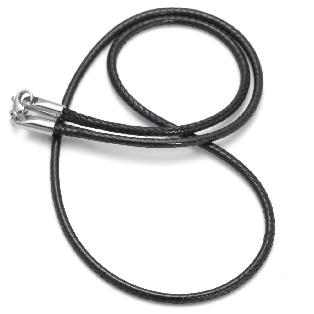 Cordon de cou Tissu, Acier inoxydable 45 cm Ø4 mm-557749