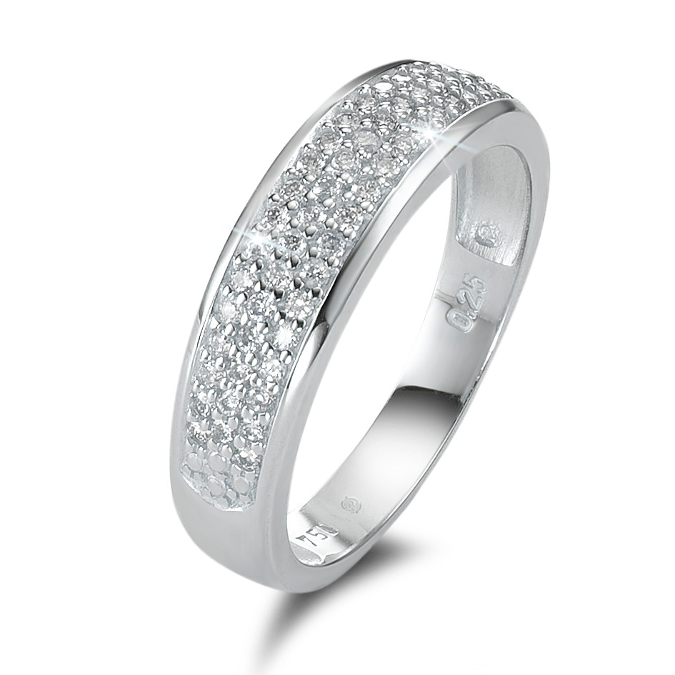 Bague Or blanc 18K Diamant blanc, 0.25 ct, 50 Pierres, brillant, p1-558006