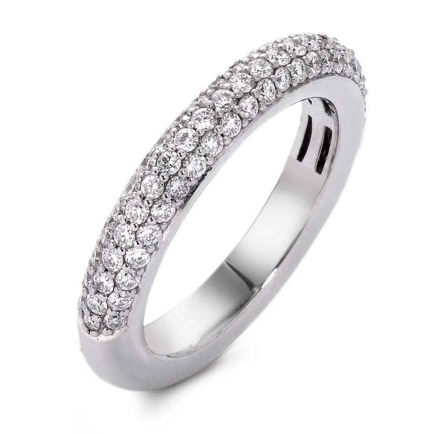 Bague Or blanc 18K Diamant blanc, 0.75 ct, 76 Pierres, brillant, tw-vsi-558033