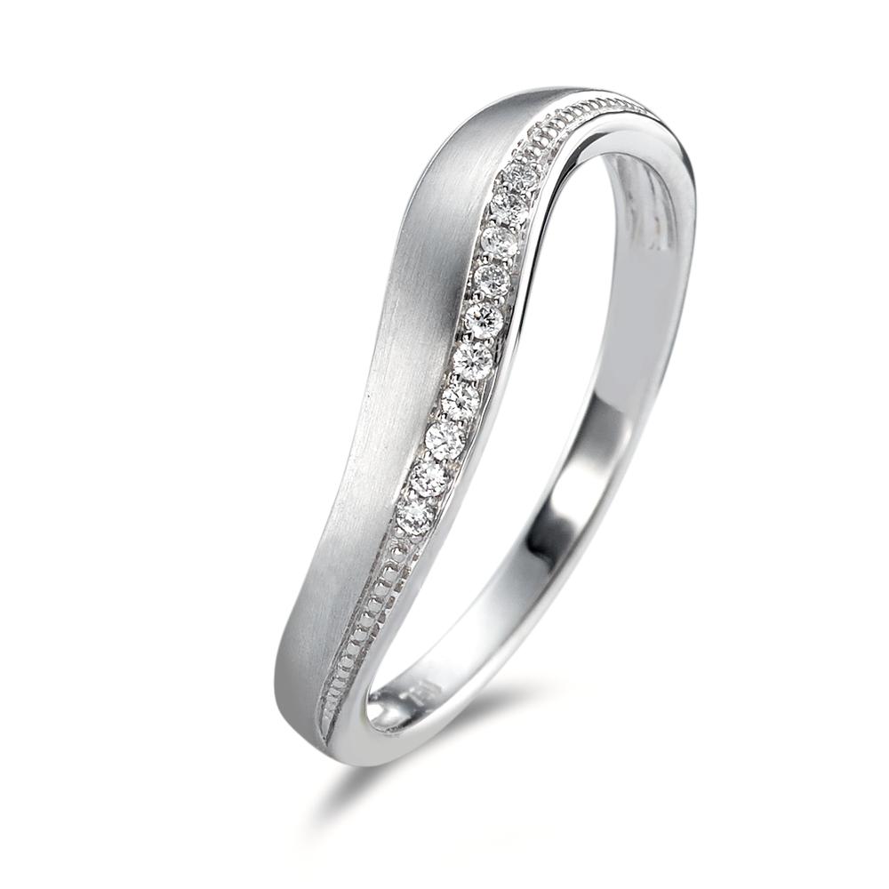 Bague Or blanc 18K Diamant blanc, 0.05 ct, 10 Pierres, brillant, w-si-558046