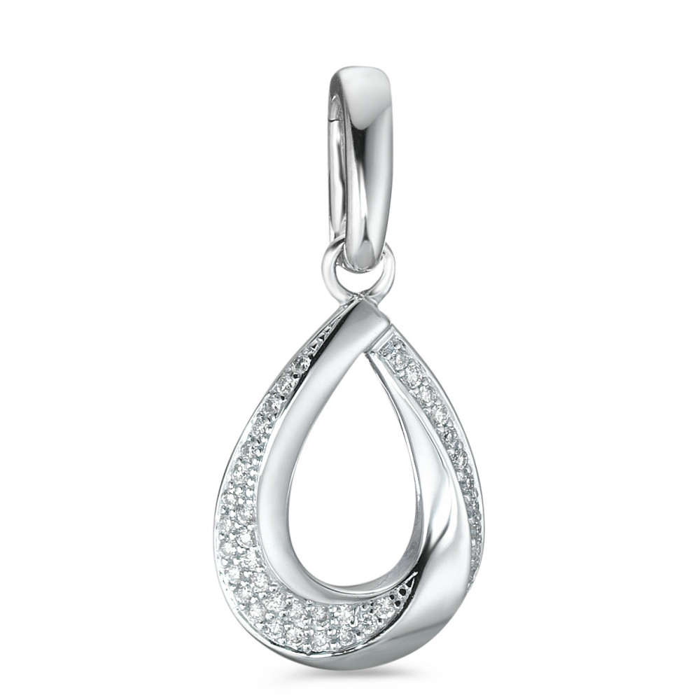 Pendentif Or blanc 18K Diamant blanc, 0.19 ct, 38 Pierres, brillant, w-si-558050