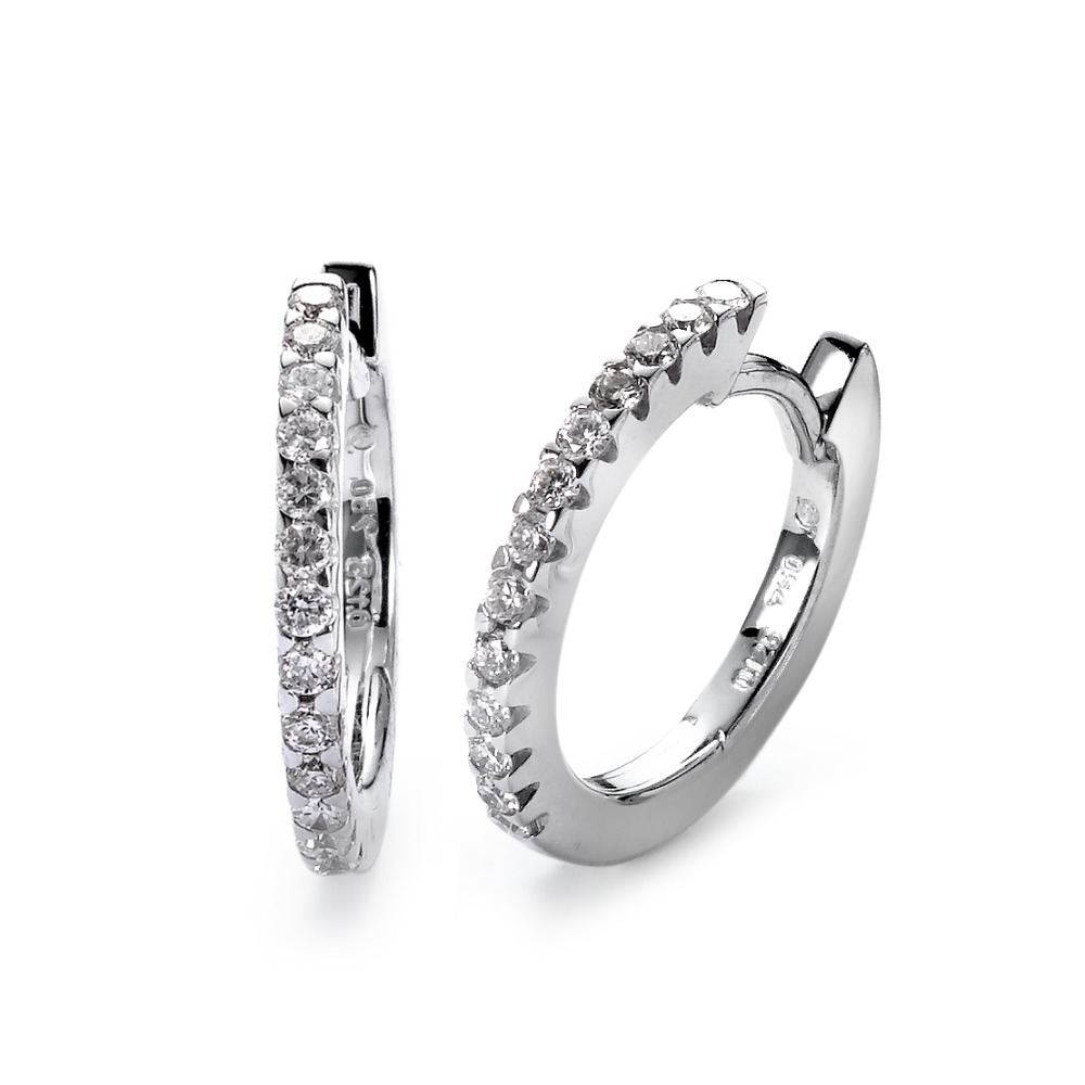 Créoles à charnières Or blanc 18K Diamant blanc, 0.25 ct, 26 Pierres, brillant, w-si-558168