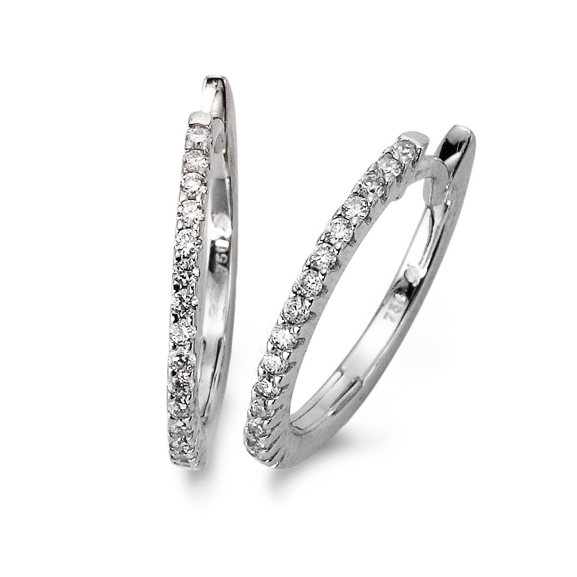 Créoles à charnières Or blanc 18K Diamant blanc, 0.22 ct, 32 Pierres, brillant, w-si-558175