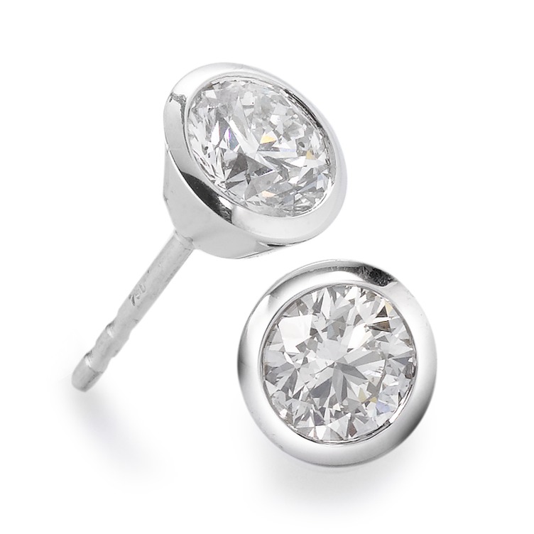 Clous d'oreilles Or blanc 18K Diamant blanc, 0.35 ct, 2 Pierres, brillant, w-si Ø5 mm-558260