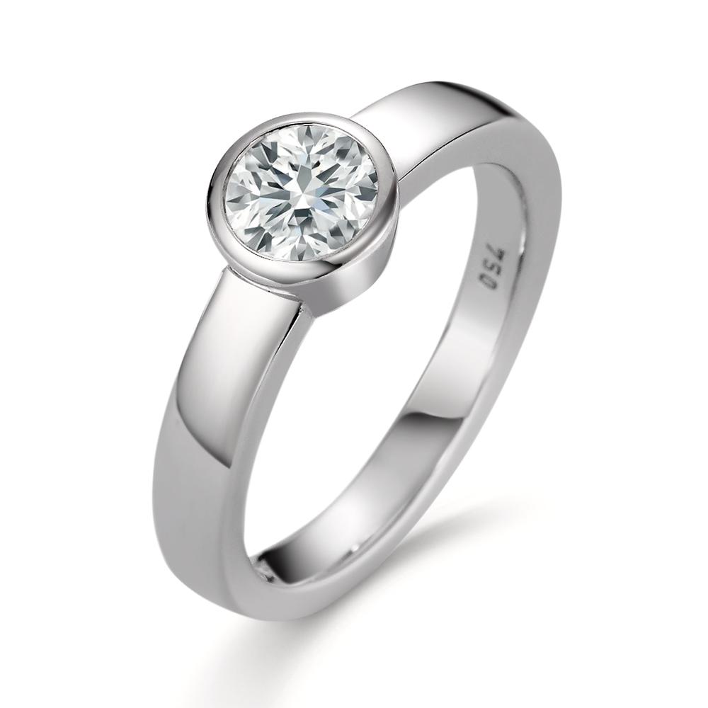 Bague solitaire Or blanc 18K Diamant blanc, 0.50 ct, brillant, w-si-558270