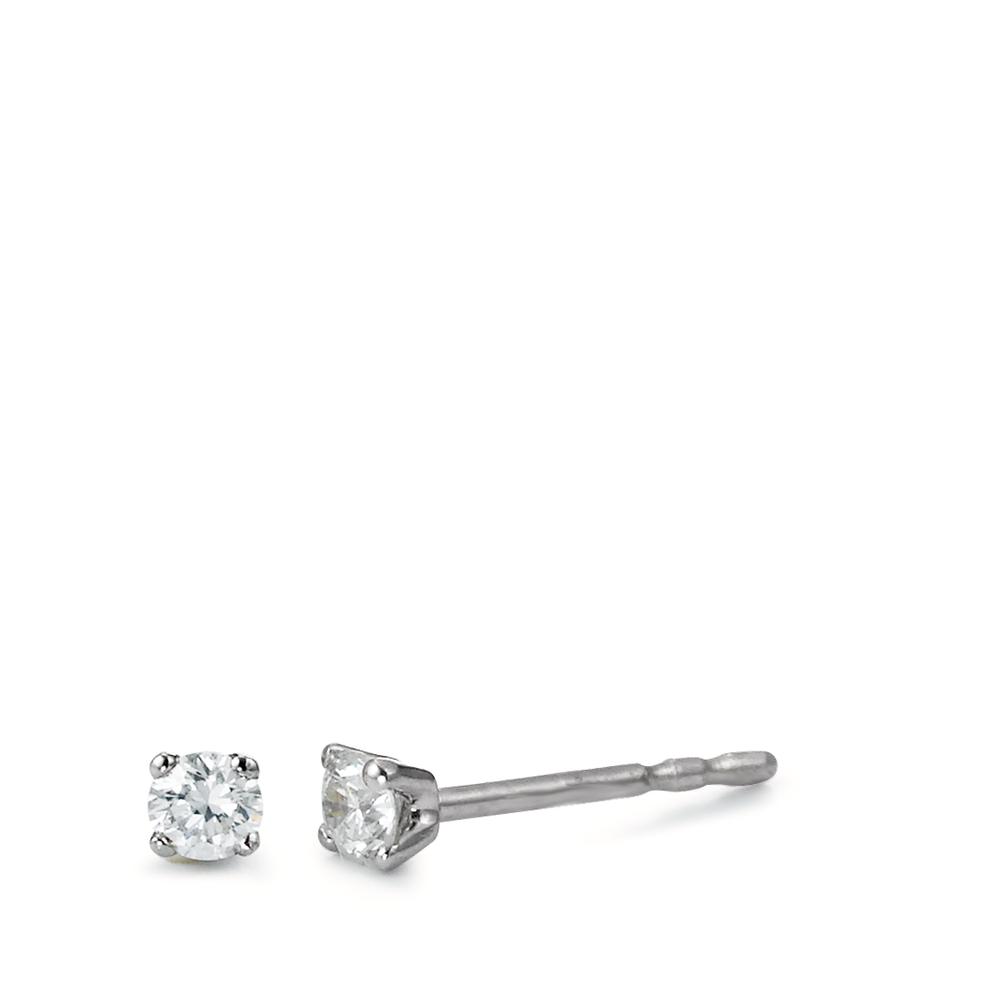 Clous d'oreilles Or blanc 18K Diamant blanc, 0.15 ct, 2 Pierres, brillant, w-si Ø2.5 mm-558311
