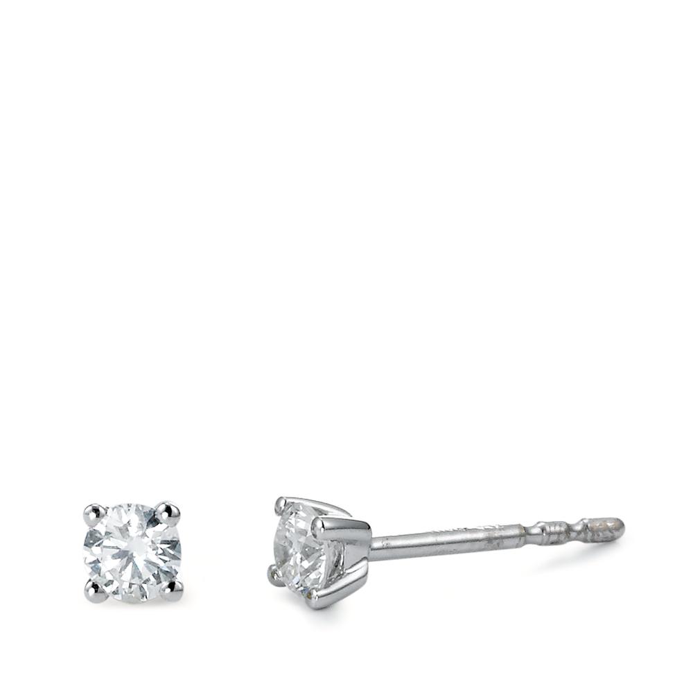 Clous d'oreilles Or blanc 18K Diamant blanc, 0.25 ct, 2 Pierres, brillant, w-si Ø3 mm-558313