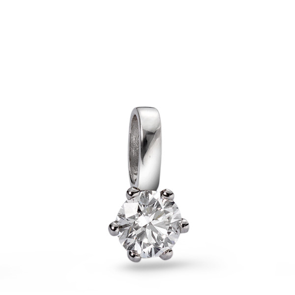 Pendentif Or blanc 18K Diamant blanc, 0.05 ct, brillant, w-si-558327