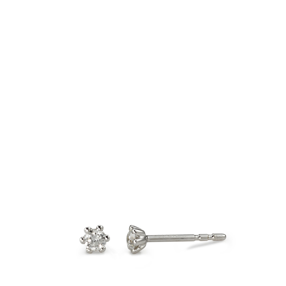 Clous d'oreilles Or blanc 18K Diamant blanc, 0.15 ct, 2 Pierres, brillant, w-si Ø3.5 mm-558338