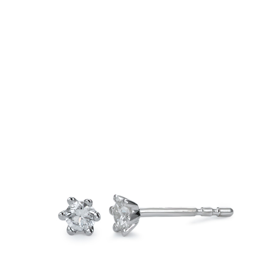 Clous d'oreilles Or blanc 18K Diamant blanc, 0.20 ct, 2 Pierres, brillant, w-si Ø3 mm-558339