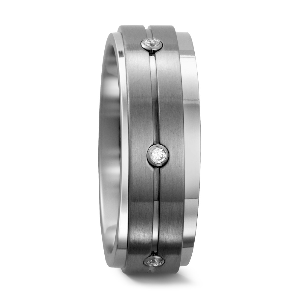 Bague Titane Zircone 6 Pierres-558377