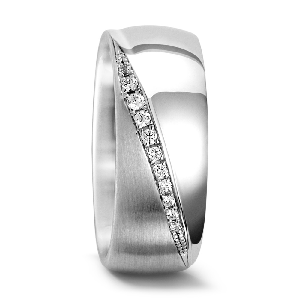 Alliance Or blanc 18K Diamant 0.086 ct, 11 Pierres, tw-vsi-558447