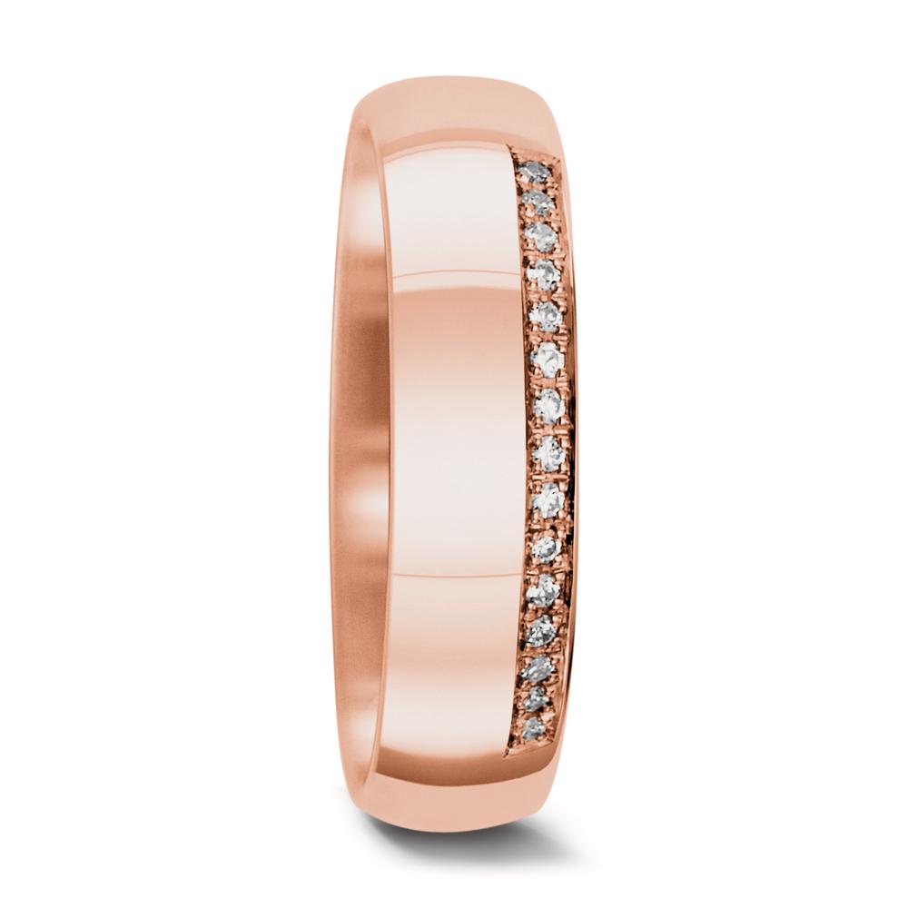 Alliance Or rose 18K Diamant 0.075 ct, 15 Pierres, tw-vsi-558491