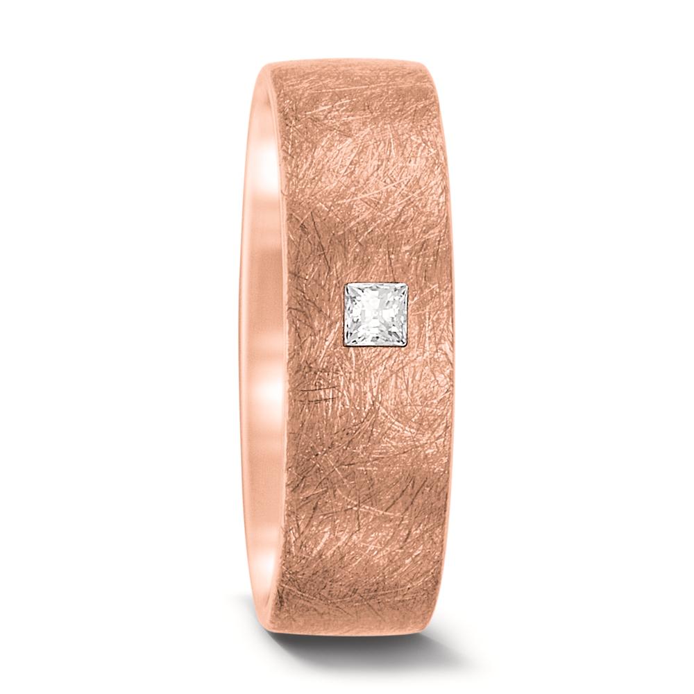 Partnerring 750/18 K Rotgold Diamant 0.10 ct, Carrée, tw-vsi-558495
