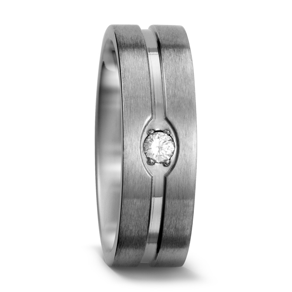 Bague Titane Zircone blanc-559350