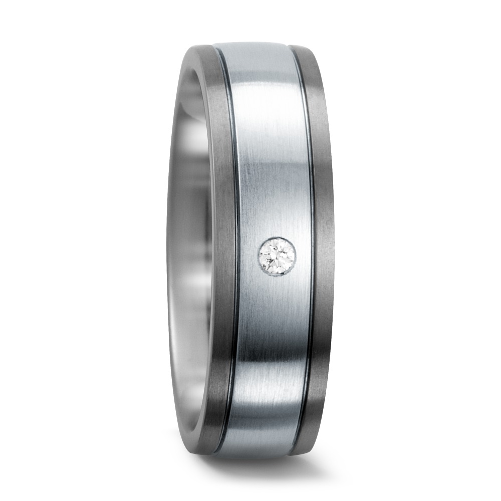 Bague Titane, Acier inoxydable Diamant 0.03 ct, w-si-560750