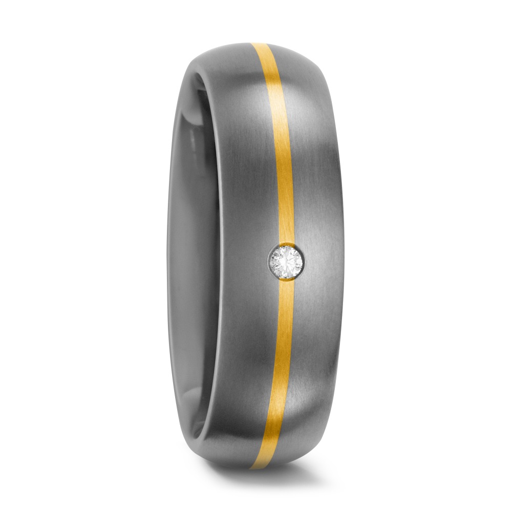 Bague Titane, Or jaune 18K Diamant blanc, 0.02 ct, w-si-560764
