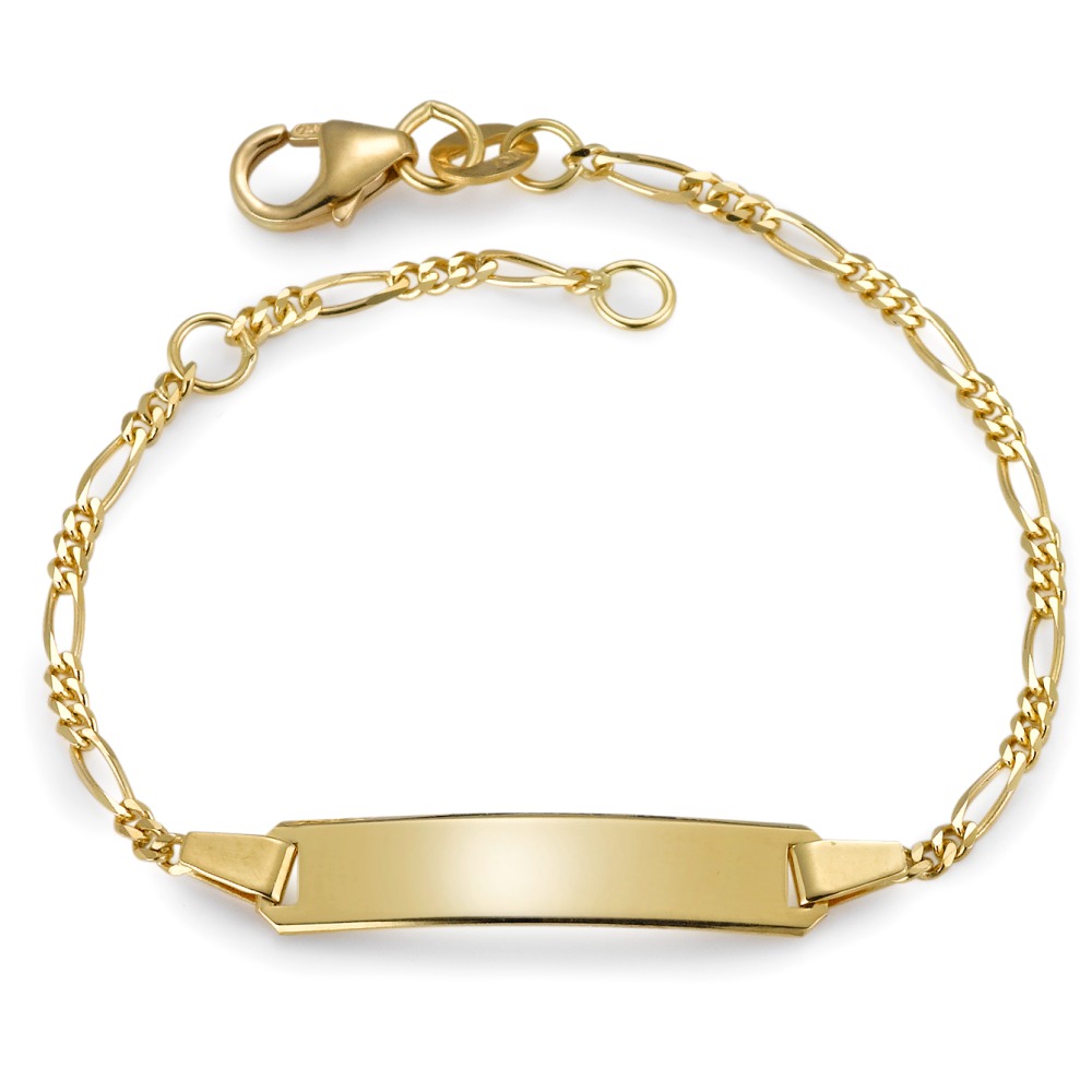 Gourmette avec gravure Or jaune 18K 12-14 cm-561284