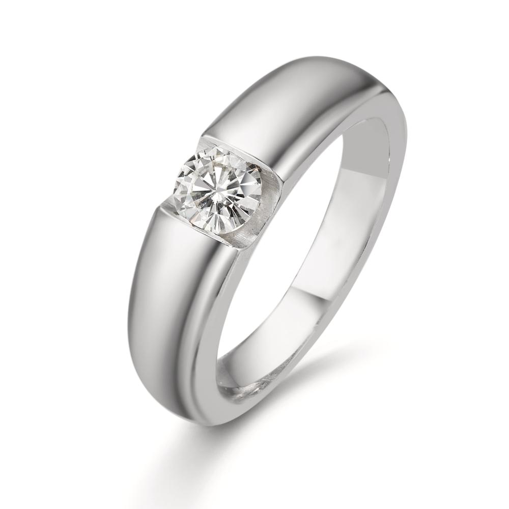 Bague solitaire Or blanc 9K Moissanite-561823