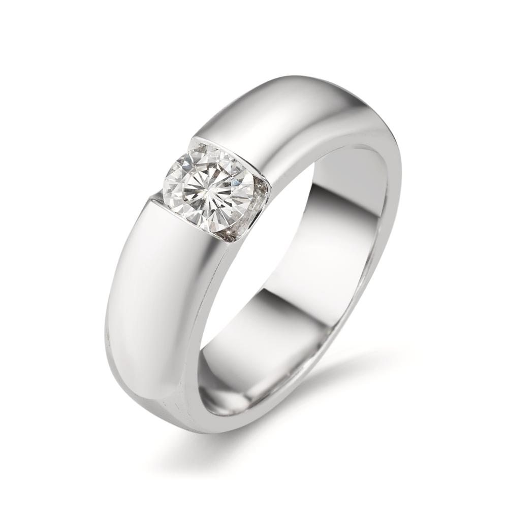 Bague solitaire Or blanc 9K Moissanite-561825