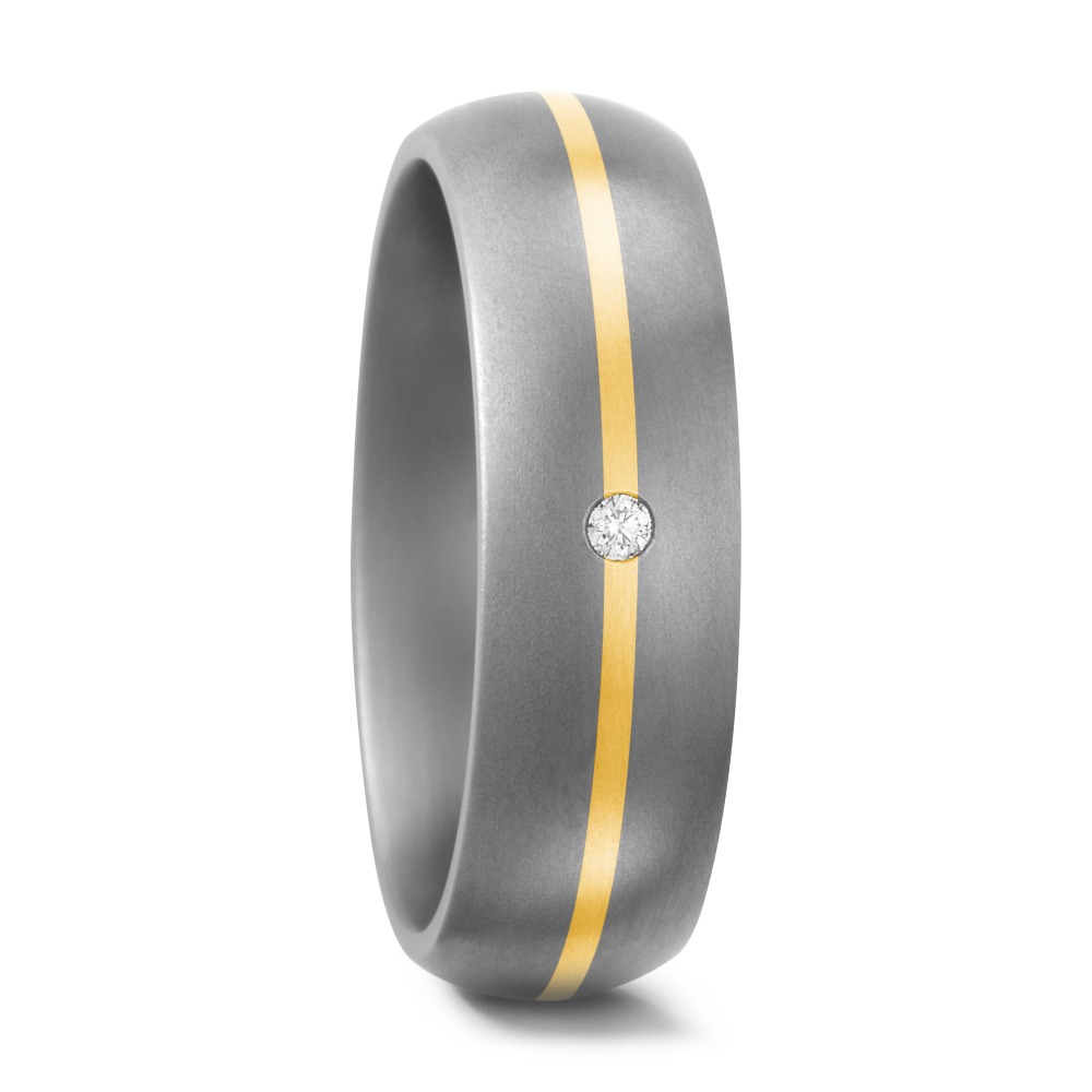 Partnerring Titan, 750/18 K Gelbgold Diamant weiss, 0.02 ct, w-si-561986