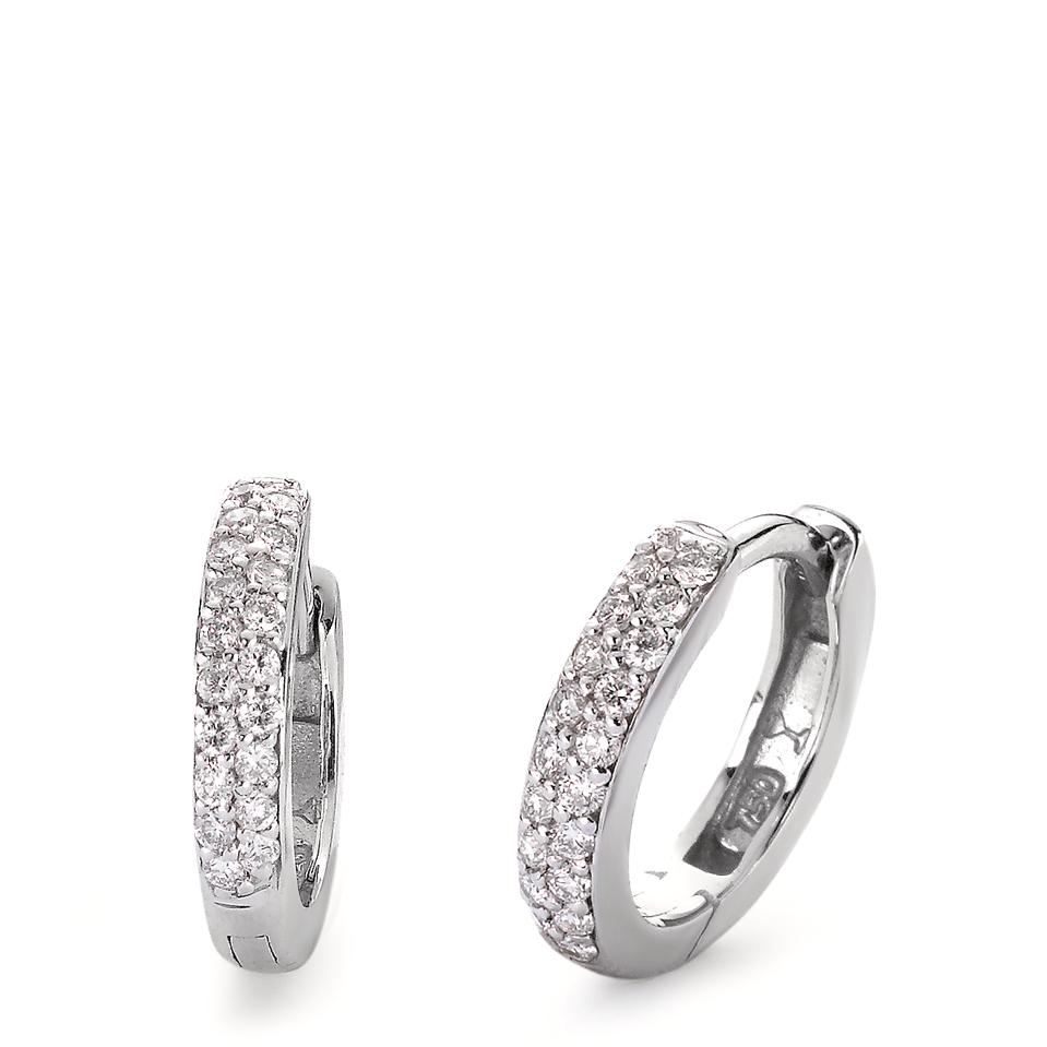 Créoles à charnières Or blanc 18K Diamant 0.24 ct, 38 Pierres, si-562096