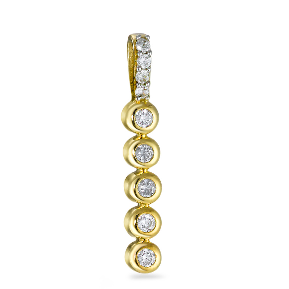 Pendentif Or jaune 9K Zircone blanc, 9 Pierres-562290
