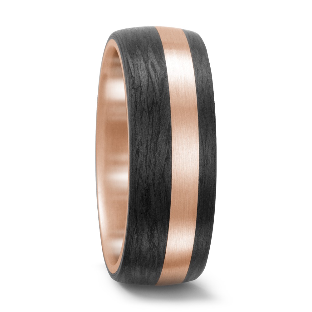 Partnerring 750/18 K Rotgold, Carbon-562408