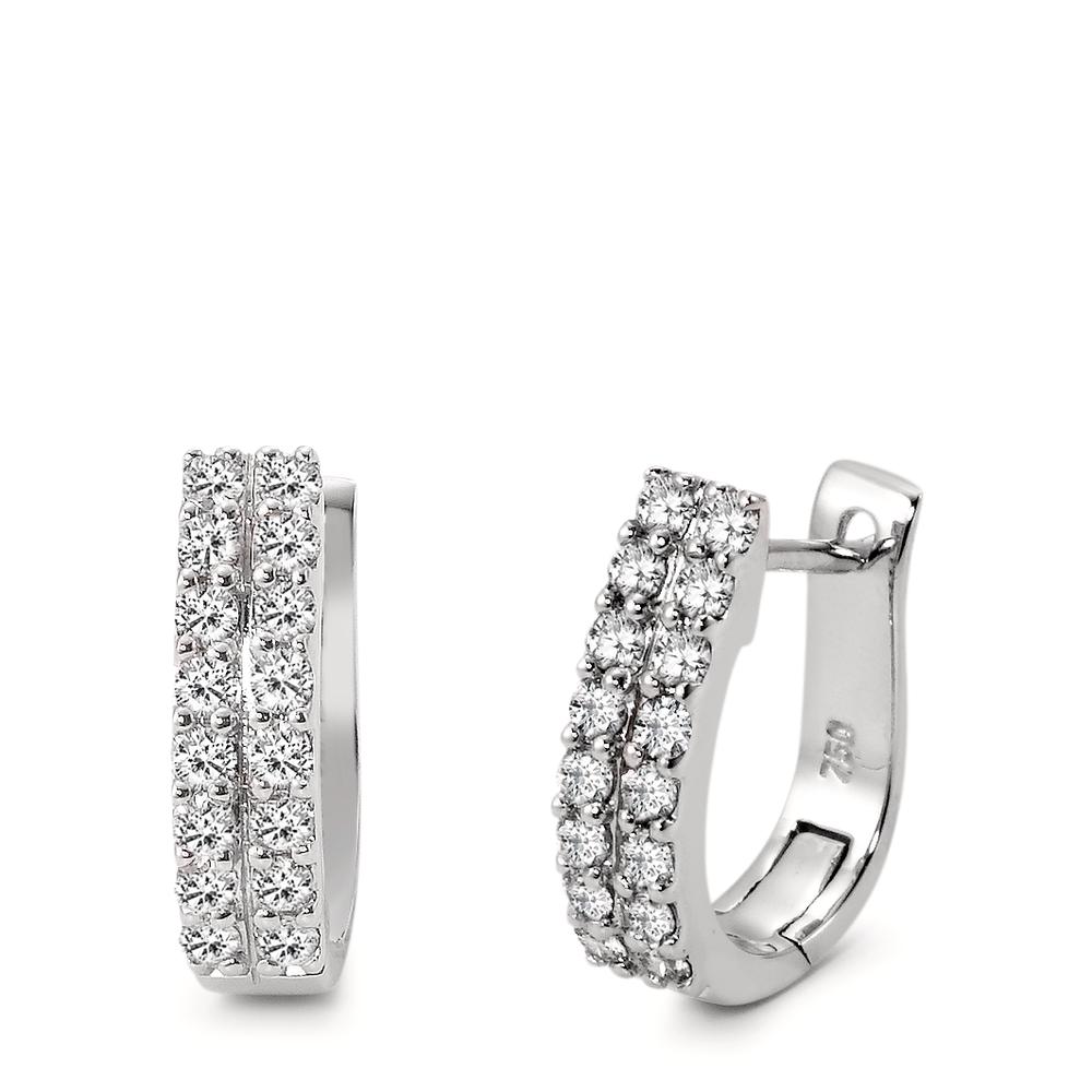 Créoles à charnières Or blanc 18K Diamant 0.57 ct, 32 Pierres, w-si-563045